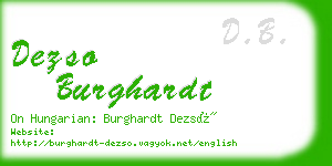 dezso burghardt business card